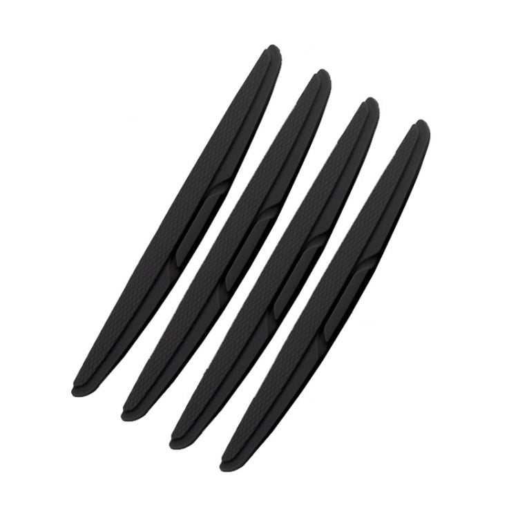 SAHNSHI Lot de 4 bandes de protection en silicone anti-collision pour portière de voiture 7755, rétroviseur, autocollants décoratifs épaissis (noir)