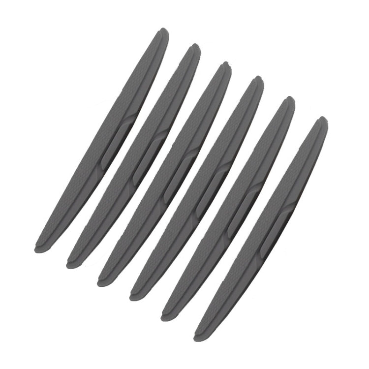 SHANSHI 6pcs /Pack 7755 Car Door Anti-Collision Silicone Strip Bumper Mirror Thickening Decorative Stickers(Black)