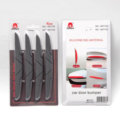 SHANSHI 6pcs /Pack 7753 Car Door Anti-Collision Silicone Strip Bumper Mirror Thickening Decorative Stickers(Black)