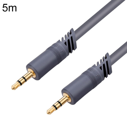 JINGHUA A240 3.5mm Male To Male Audio Cable Cell Phone Car Stereo Microphone Connection Wire, Size: 5m(Gray)