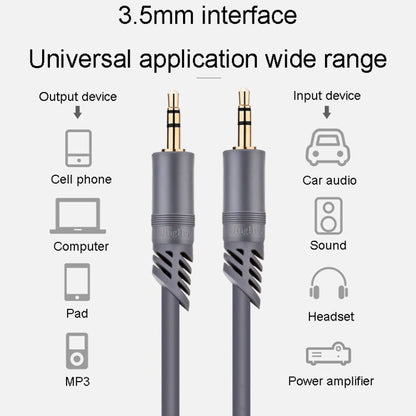 JINGHUA A240 3.5mm Male To Male Audio Cable Cell Phone Car Stereo Microphone Connection Wire, Size: 3m(Gray)