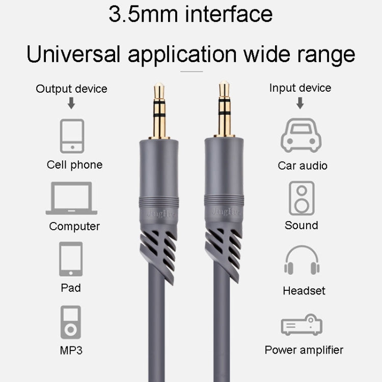 JINGHUA A240 3.5mm Male To Male Audio Cable Cell Phone Car Stereo Microphone Connection Wire, Size: 5m(Gray)