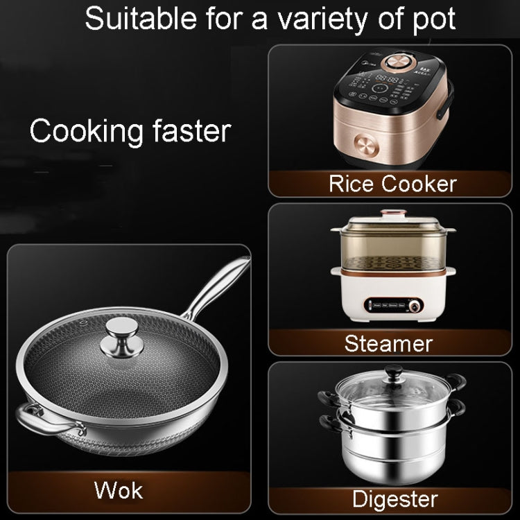 Kacheeg Stainless Steel Fan-Shaped Steamer Tray Household Childrens Supplementary Food Steampak, Specification: Large Steamed Box+Cover