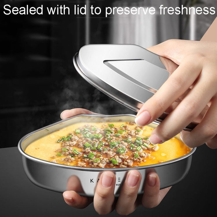 Kacheeg Stainless Steel Fan-Shaped Steamer Tray Household Childrens Supplementary Food Steampak, Specification: Large Steamed Box