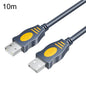 Câble de données en cuivre mâle-mâle USB2.0 JINGHUA U110 avec anneau magnétique, taille : 10 m (gris)