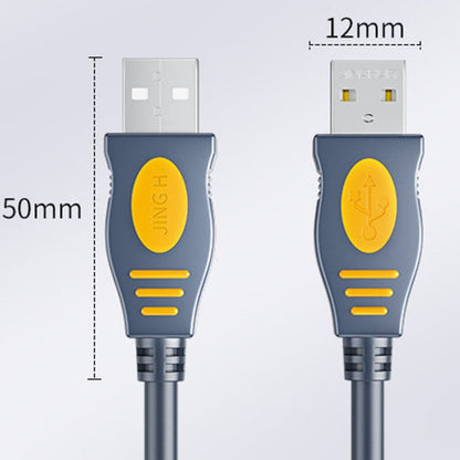 Câble de données en cuivre mâle-mâle USB2.0 JINGHUA U110 avec anneau magnétique, taille : 10 m (gris)