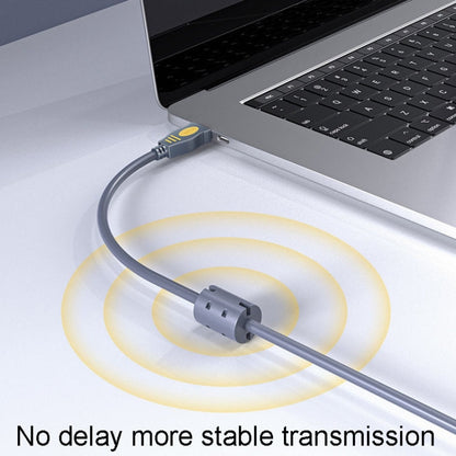 Câble de données en cuivre mâle-mâle USB2.0 JINGHUA U110 avec anneau magnétique, taille : 10 m (gris)