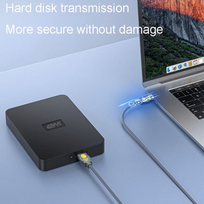 Câble de données en cuivre mâle-mâle USB2.0 JINGHUA U110 avec anneau magnétique, taille : 10 m (gris)