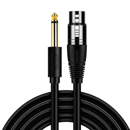 JINGHUA 6.5 Male To Female XLR Audio Cable 6.35 Three Core Balanced Microphone Mixer, Size: 3m(Black)