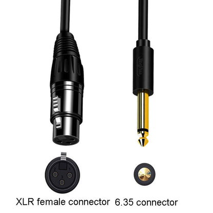 JINGHUA 6.5 Male To Female XLR Audio Cable 6.35 Three Core Balanced Microphone Mixer, Size: 5m(Black)