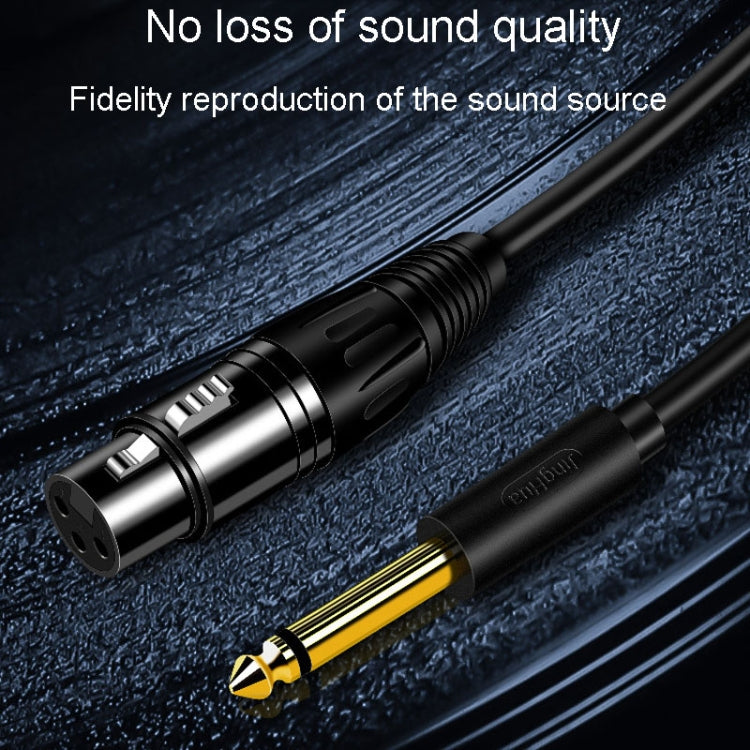 JINGHUA 6.5 Male To Female XLR Audio Cable 6.35 Three Core Balanced Microphone Mixer, Size: 5m(Black)
