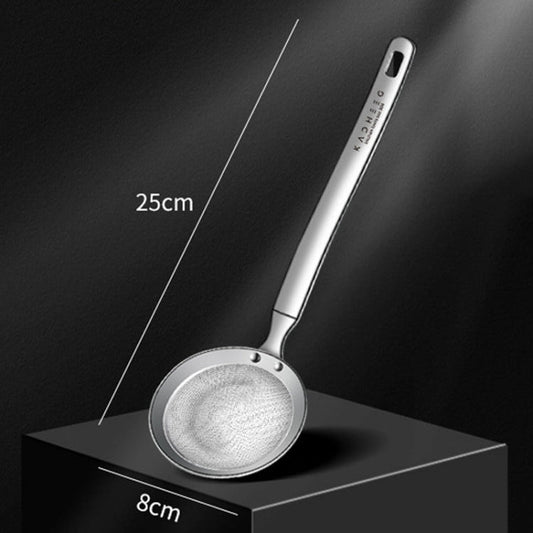 Kacheeg 304 Stainless Steel Soymilk Spoon Kitchen Oil Filter Ladle, Size: 8 x 25cm