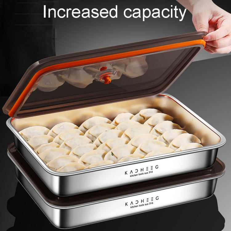 Kacheeg Refrigerator Dumpling Storage Box Home Use Wonton Freezer Organizer, Style: 316 Steel