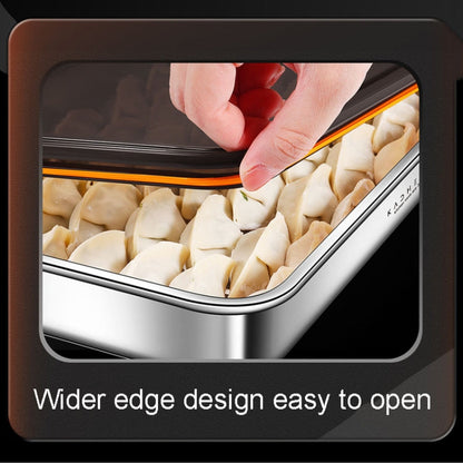 Kacheeg Refrigerator Dumpling Storage Box Home Use Wonton Freezer Organizer, Style: 316 Steel