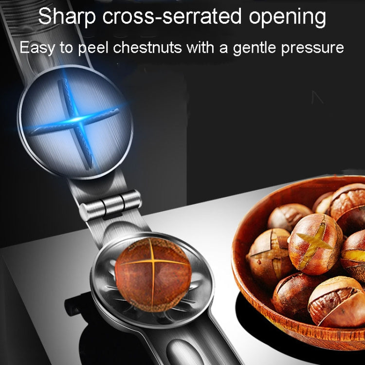 Kacheeg 304 Stainless Steel Chestnut Opener Cross Opening Chestnut Shelling Peeler With 2 Steel Fingers, Style: Spring Model