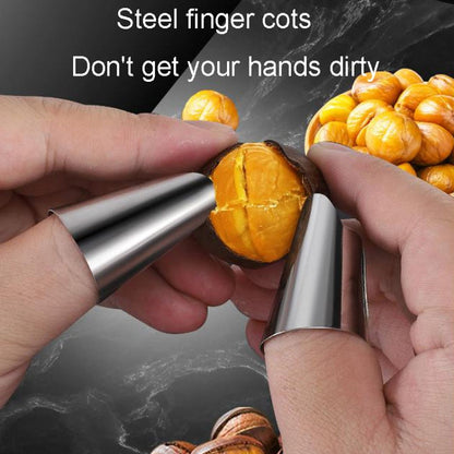 Kacheeg 304 Stainless Steel Chestnut Opener Cross Opening Chestnut Shelling Peeler With 2 Steel Fingers, Style: Spring Model