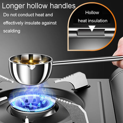 Kacheeg Stainless Steel Hot Oil Skillet Kitchen Small Oil Pouring Spoon, Style: 316 Triple Layer Steel