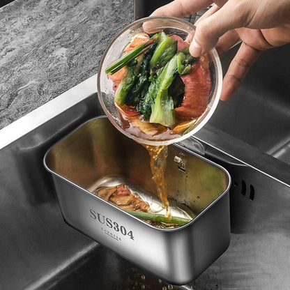Kacheeg Food Residue Filtering And Drainage Rack For Tanks Sink Storage Trash Shelf, Style: Extended Silver