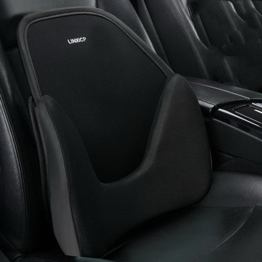 LINXICP 3 In 1 Car Seat Lumbar Cushion Summer Special Memory Foam Breathable Car Back Pad(Black)