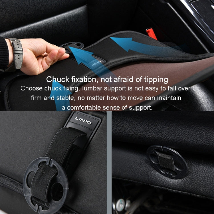 LINXICP 3 In 1 Car Seat Lumbar Cushion Summer Special Memory Foam Breathable Car Back Pad(Black)