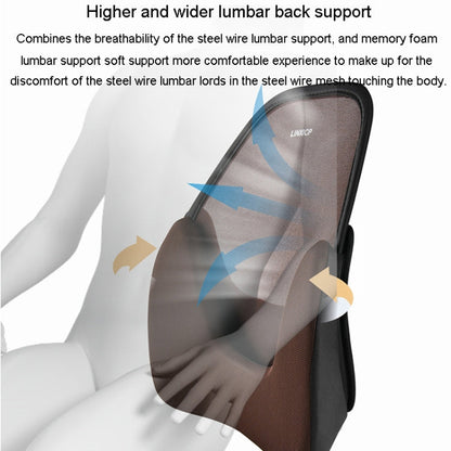 LINXICP 3 In 1 Car Seat Lumbar Cushion Summer Special Memory Foam Breathable Car Back Pad(Black)