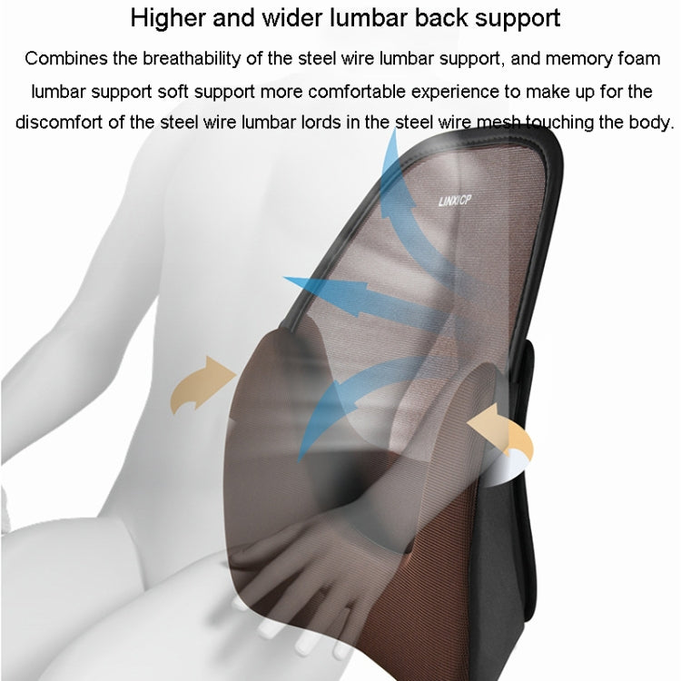 LINXICP 3 In 1 Car Seat Lumbar Cushion Summer Special Memory Foam Breathable Car Back Pad(Gray)