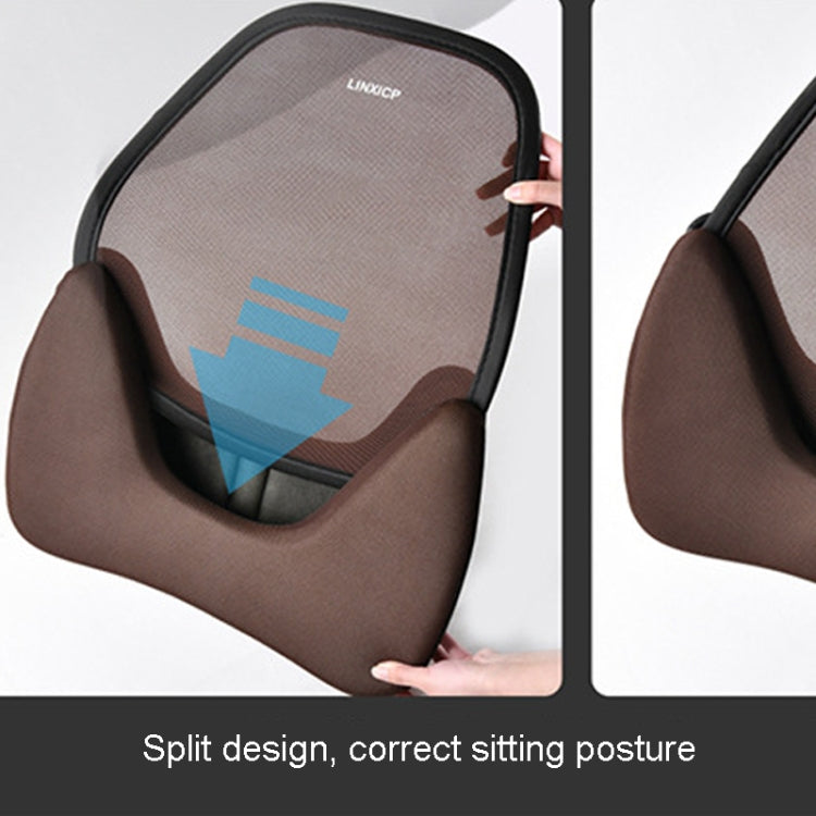LINXICP 3 In 1 Car Seat Lumbar Cushion Summer Special Memory Foam Breathable Car Back Pad(Gray)
