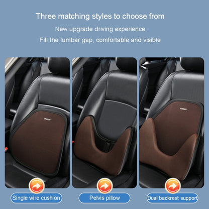LINXICP 3 In 1 Car Seat Lumbar Cushion Summer Special Memory Foam Breathable Car Back Pad(Coffee)
