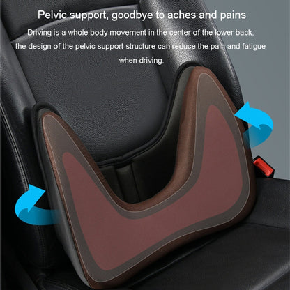 LINXICP 3 In 1 Car Seat Lumbar Cushion Summer Special Memory Foam Breathable Car Back Pad(Coffee)