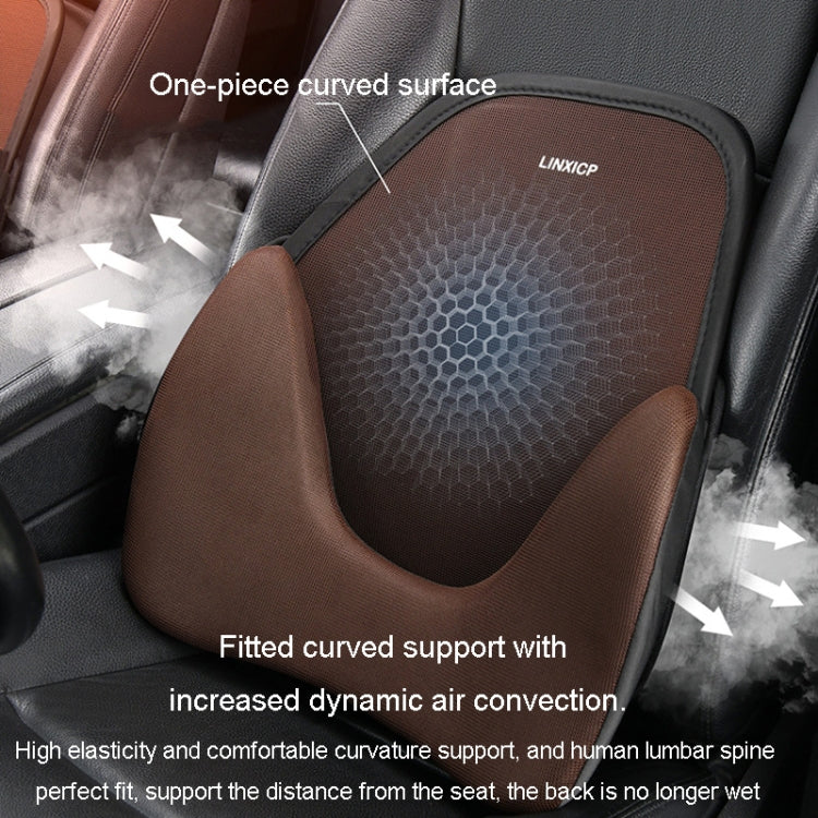 LINXICP 3 In 1 Car Seat Lumbar Cushion Summer Special Memory Foam Breathable Car Back Pad(Black)