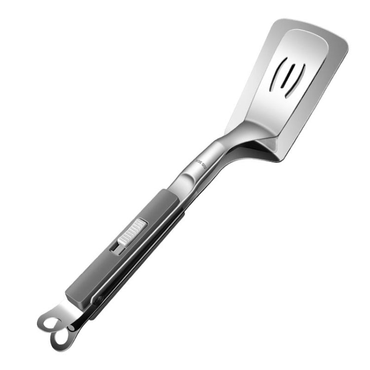 Kacheeg Stainless Steel Fish Spatula With Lock Kitchen Grill Scoop Steak Scraper Food Holder(Silver Gray)