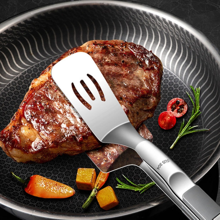 Kacheeg Stainless Steel Fish Spatula With Lock Kitchen Grill Scoop Steak Scraper Food Holder(Silver Gray)