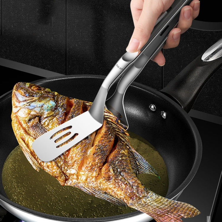 Kacheeg Stainless Steel Fish Spatula With Lock Kitchen Grill Scoop Steak Scraper Food Holder(Silver Gray)