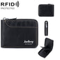 Baellerry D5101 RFID Anti-theft Spliced Short Wallet Retro Multi-card Zipper Coin Purse(Black)
