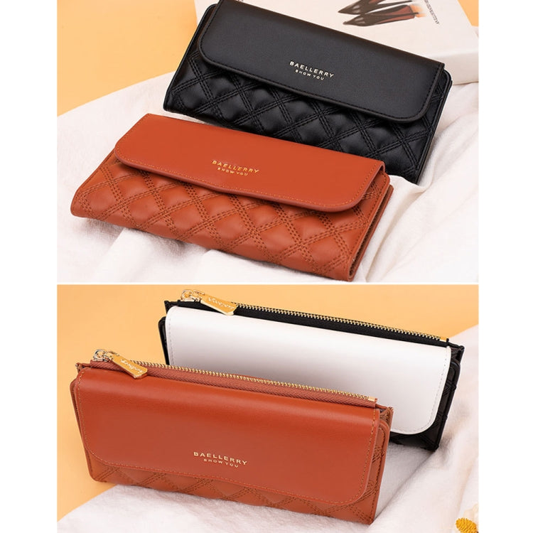 Baellerry N2403 Ladies Long Wallet with Multiple Card Slots Large Capacity Tri-fold Clutch Bag, Color: Pink