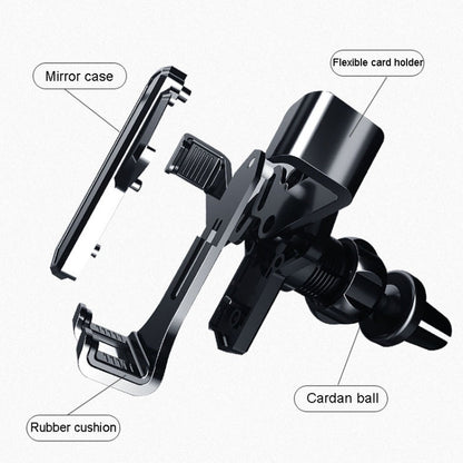 MCZBAO Car Gravity Cell Phone Holder Automotive Multifunctional Mirror Telescopic Navigation Mount, Size: Suction Cup(Silver)