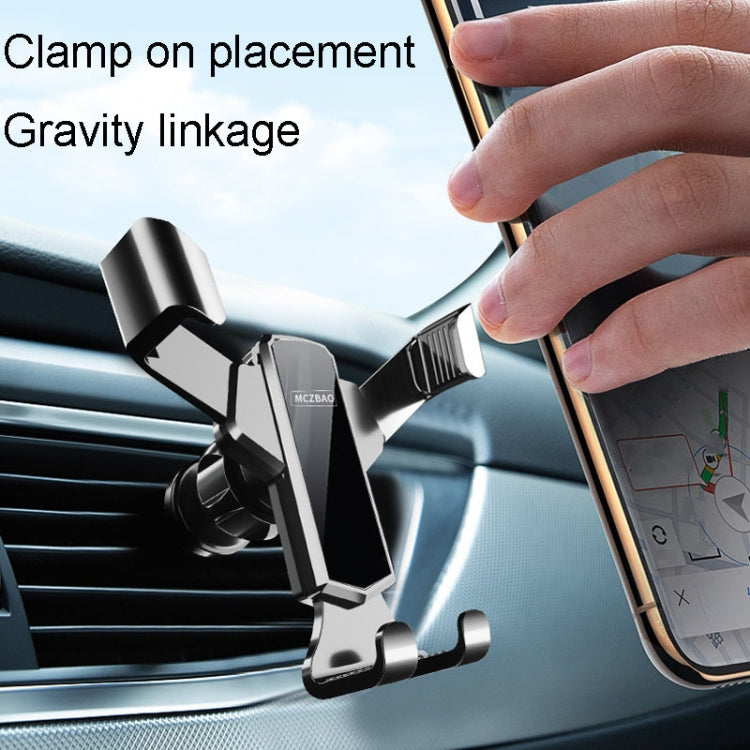 MCZBAO Car Gravity Cell Phone Holder Automotive Multifunctional Mirror Telescopic Navigation Mount, Size: Suction Cup(Silver)