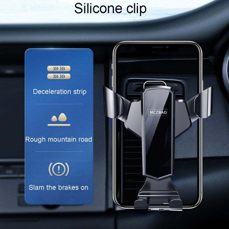 MCZBAO Car Gravity Cell Phone Holder Automotive Multifunctional Mirror Telescopic Navigation Mount, Size: Suction Cup(Silver)