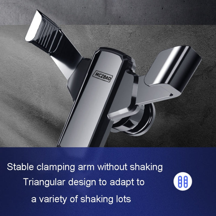 MCZBAO Car Gravity Cell Phone Holder Automotive Multifunctional Mirror Telescopic Navigation Mount, Size: Suction Cup(Silver)