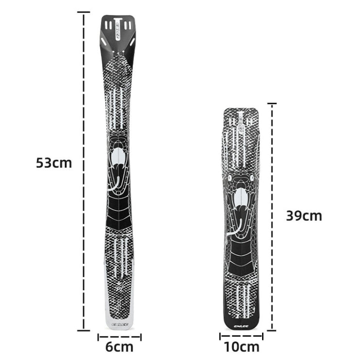 ENLEE E-641316 6 pièces/set garde-boue avant et arrière de vélo allongés, garde-boue de vélo de route amovibles rapidement, style : modèle serpent