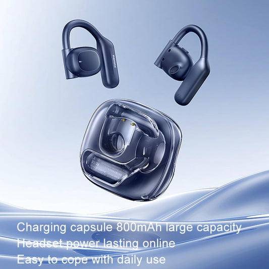 Écouteurs Bluetooth à Conduction Aérienne REMAX OpenBuds P5 Coloré Cristal Crochets Auriculaires OWS Sport Musique Sans Fil (Bleu Marine)