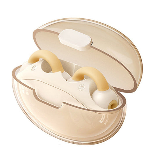 Écouteurs sans fil Bluetooth OWS à pince transparente REMAX CozyBuds W15, écouteurs de sport (Beige)