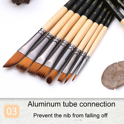 ZHU TING 18pcs /Set Two Color Nylon Bristle Paintbrush Set Painting Watercolor Brushes With Cloth Bag(Black Rod)