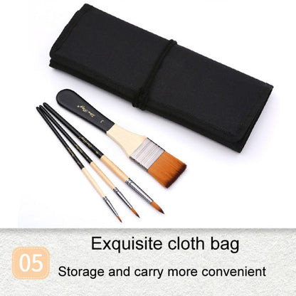ZHU TING 18pcs /Set Two Color Nylon Bristle Paintbrush Set Painting Watercolor Brushes With Cloth Bag(Black Rod)