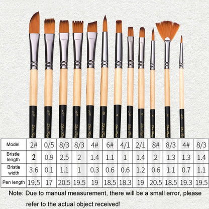 ZHU TING 18pcs /Set Two Color Nylon Bristle Paintbrush Set Painting Watercolor Brushes With Cloth Bag(Black Rod)