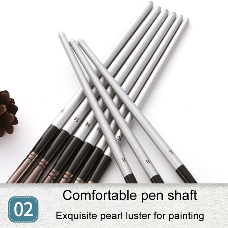ZHU TING 24pcs /Set Nylon Bristle Paintbrush Set Painting Watercolor Brushes With Cloth Bag(Silver Gray Rod)
