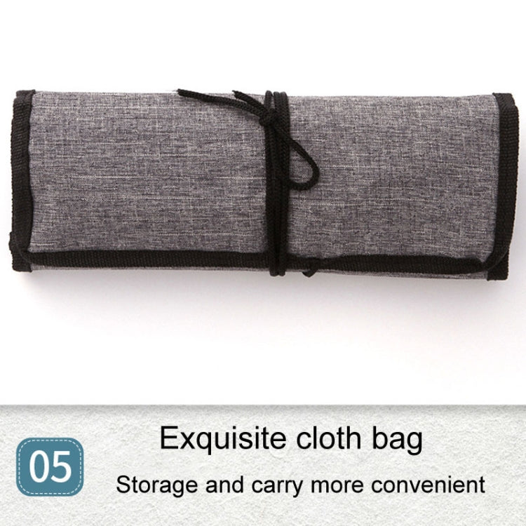 ZHU TING 24 pinceaux en nylon / ensemble de pinceaux de peinture à l'aquarelle avec sac en tissu (tige rouge-orange)