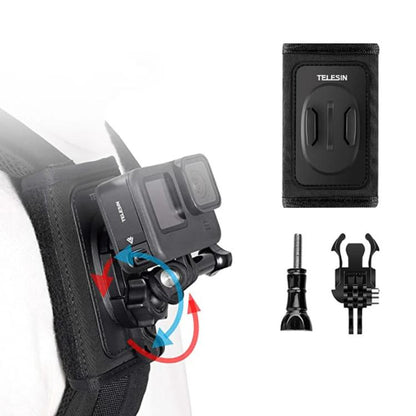 TELESIN Backpack Shoulder Strap Bracket Mount for GoPro Hero / Insta360 /  SJCAM / DJI Action Accessories, Spec: Only Strap Mount