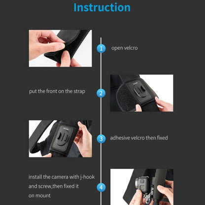 TELESIN Backpack Shoulder Strap Bracket Mount for GoPro Hero / Insta360 /  SJCAM / DJI Action Accessories, Spec: Only Strap Mount