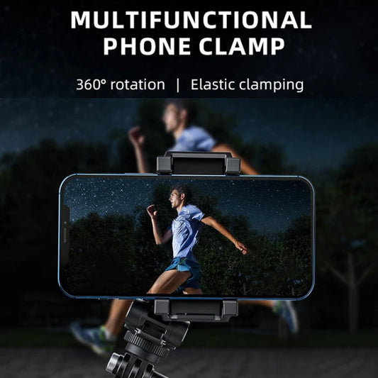 Telesin  Mobile Phone Clip 360 Degree Rotating Desktop Bracket With Cold Shoe Mount(Black)